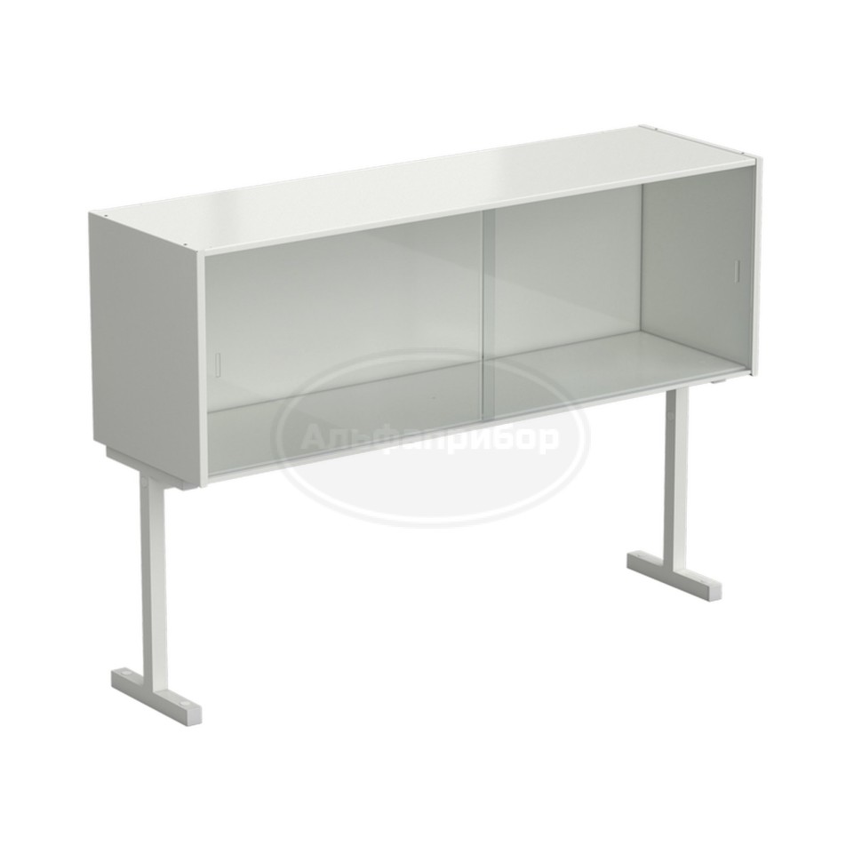 Полка книжная настольная 1200x340x400 мм, белая, сталь