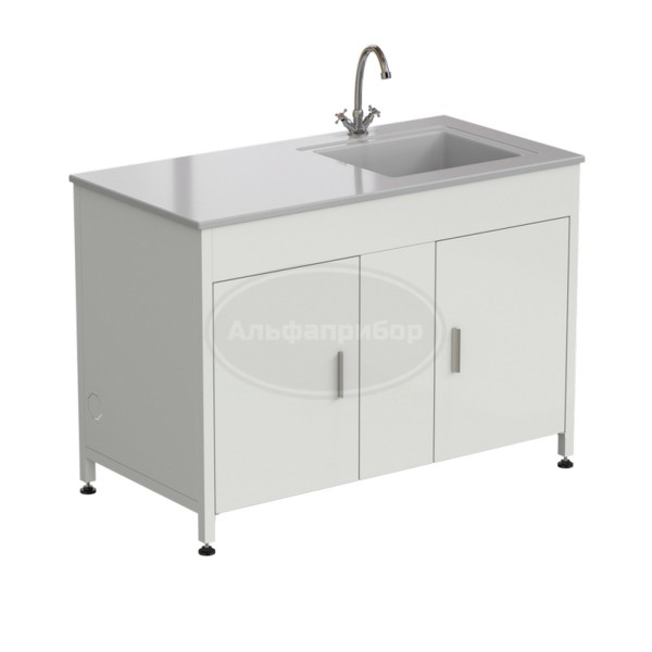 Стол-мойка 1200x600x850 мм, раковина справа, материал раковины - стеклопластик