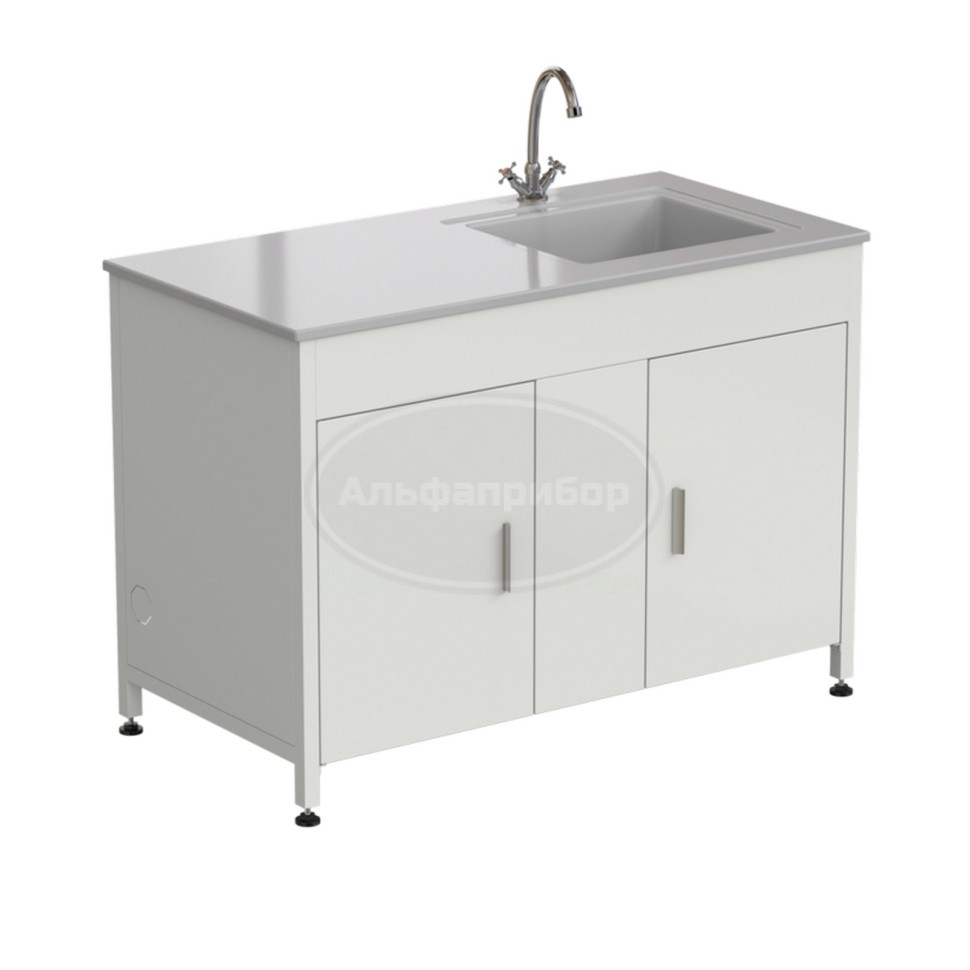 Стол-мойка 1200x600x850 мм, раковина справа, материал раковины - стеклопластик