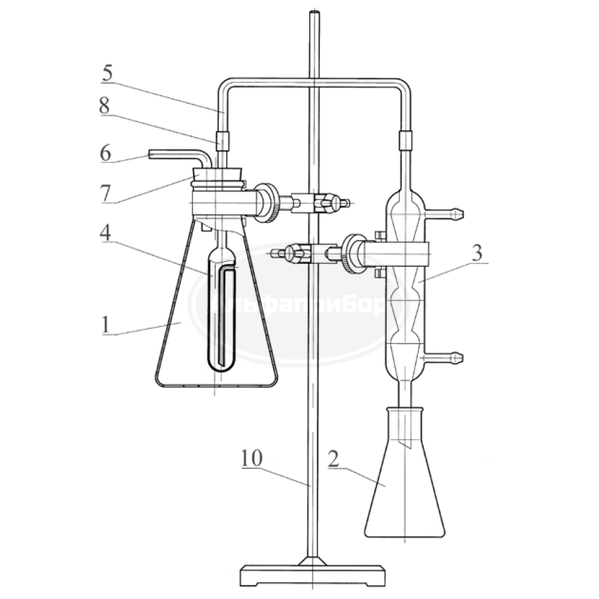 Аппарат для определения летучих кислот без штатива ГФ 2.784.224