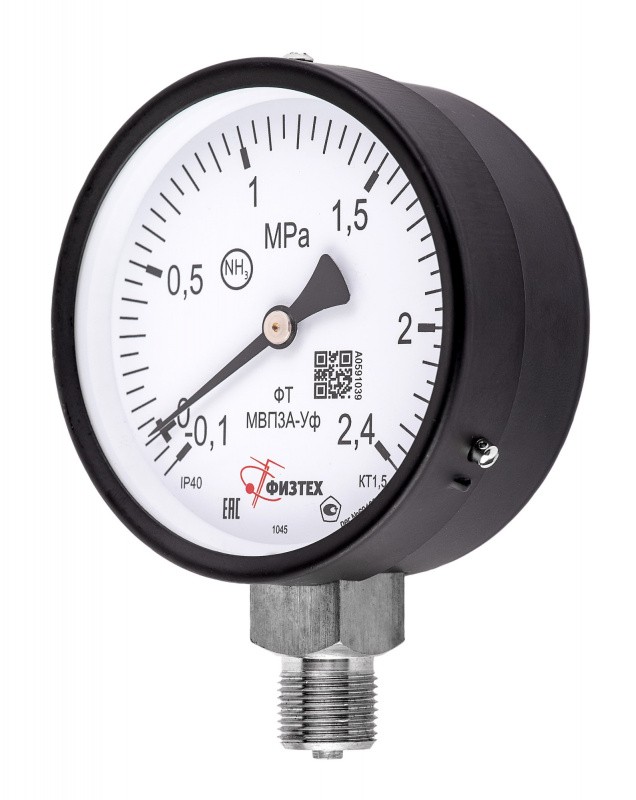 Вакуумметры, мановакуумметры, манометры аммиачные ВП3А-Уф, МВП3А-Уф, МП3А-Уф