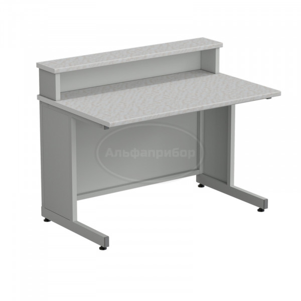 Стол преподавателя с полкой, в сборе 1200х750х950 мм, раб. поверхность - белый ламинат