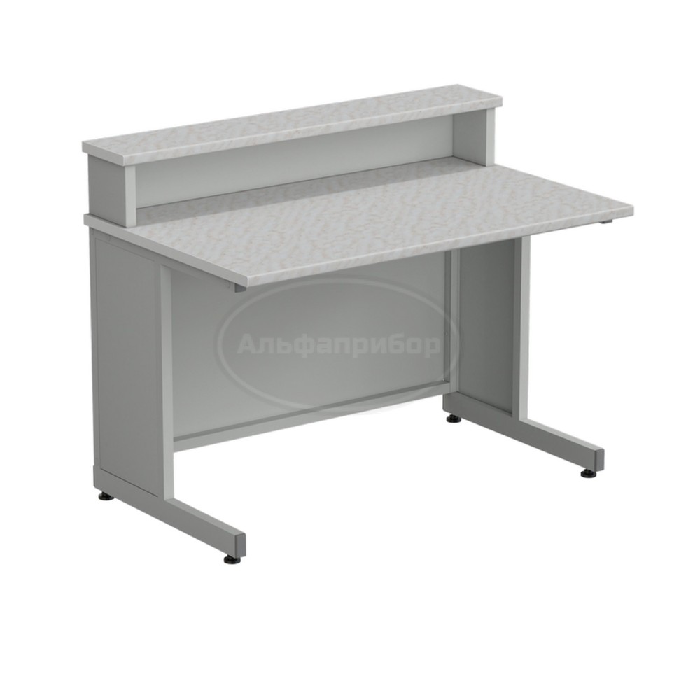 Стол преподавателя с полкой, в сборе 1200х750х950 мм, раб. поверхность - белый ламинат
