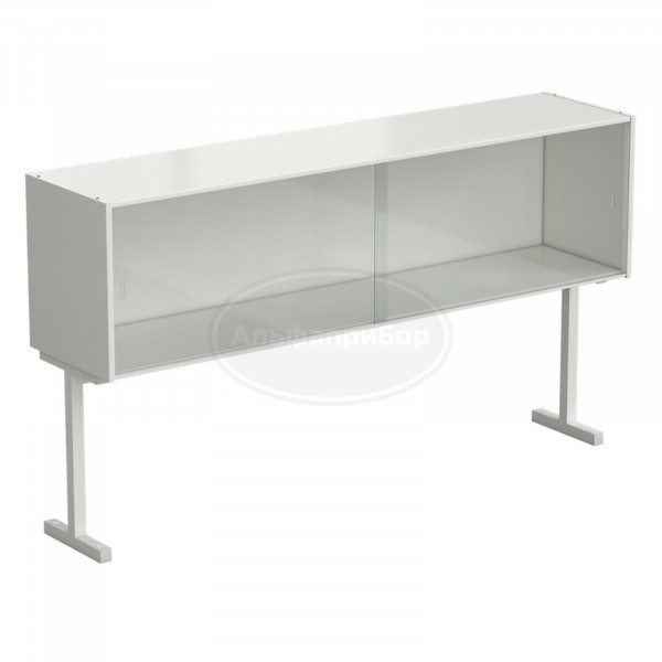 Полка книжная настольная 1500x340x400 мм, белая, сталь