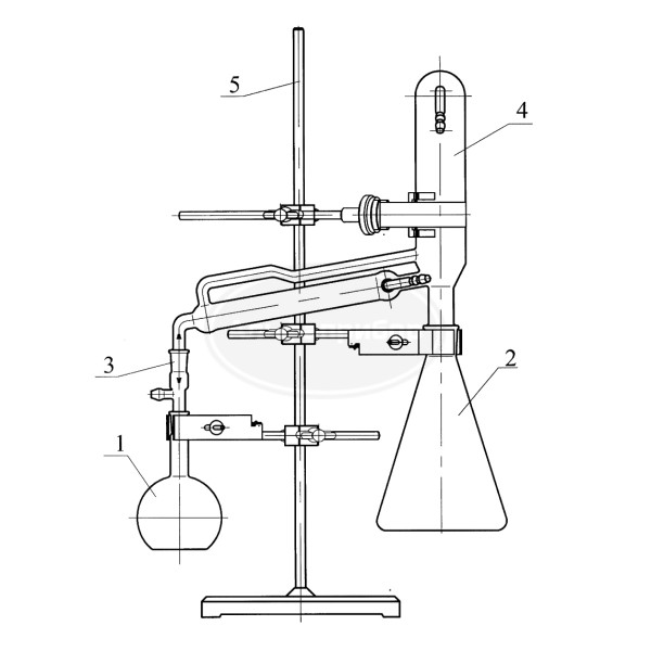 Прибор для отгонки спиртосодержащих жидкостей со штативом ГФ 2.784.225