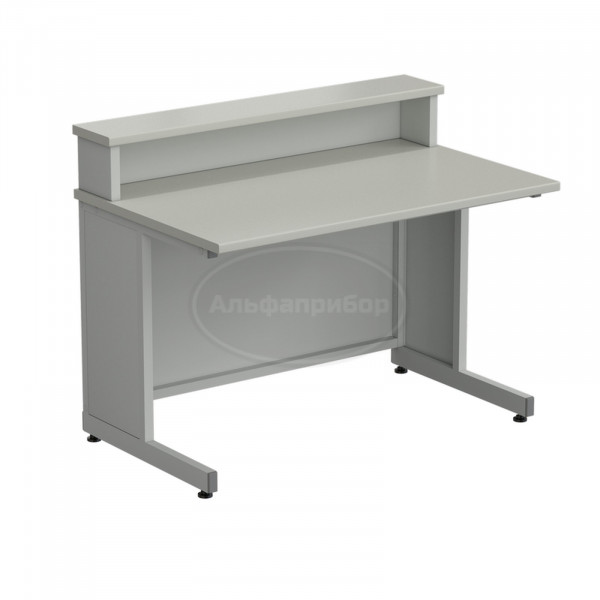 Стол преподавателя с полкой, в сборе 1200х750х950 мм, раб. поверхность - серый ламинат