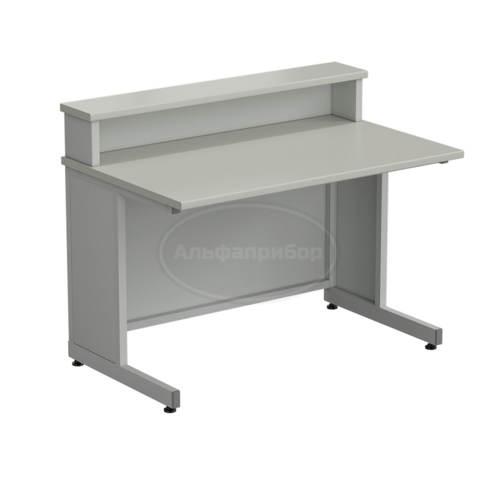 Стол преподавателя с полкой, в сборе 1200х750х950 мм, раб. поверхность - серый ламинат