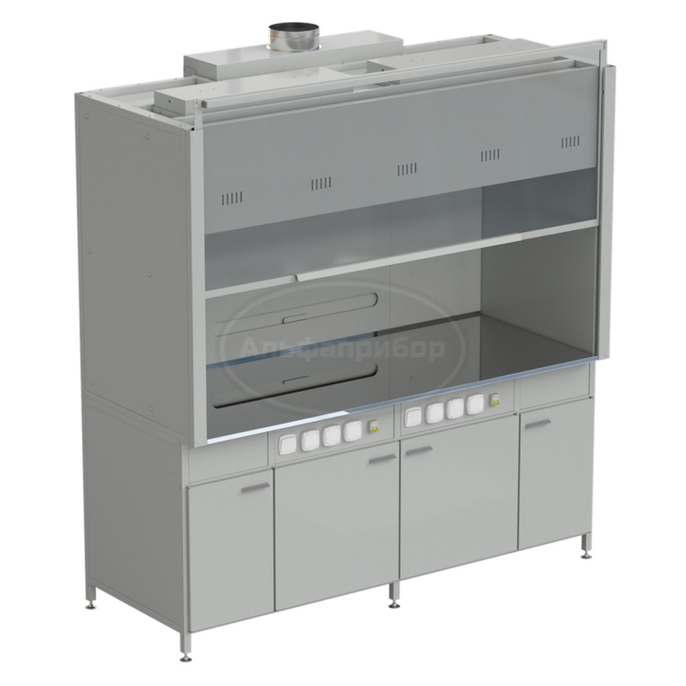 Шкаф вытяжной 2 светильника 2000х900х2145 мм, раб. поверхность - нержавеющая сталь