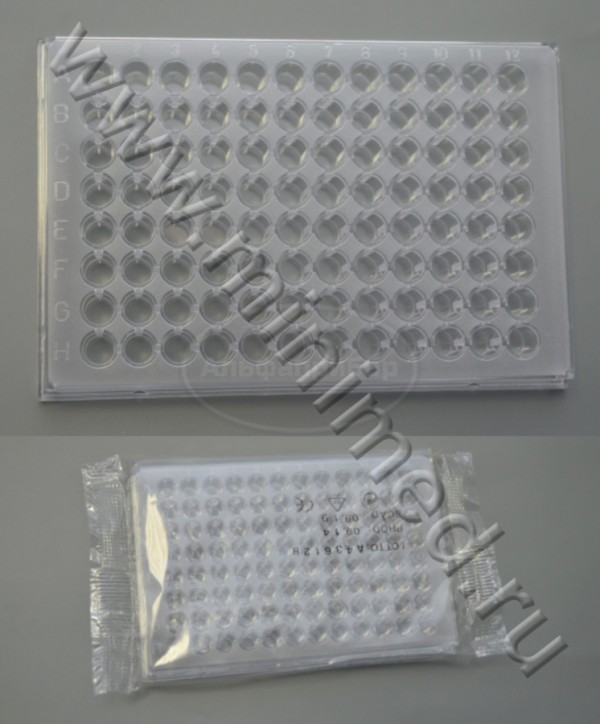 Планшет с лунками для лабораторных исследований, ПС, 96 лунок, П-образное дно, без крышки, не стерильный, индивидуальная упаковка /50шт, Aptaca