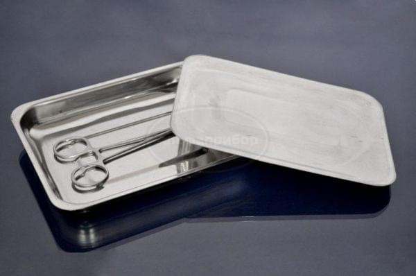 Лоток прямоугольный 260х180х30 мм, без крышки, из нержавеющей стали