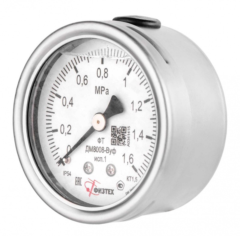 Вакуумметры, мановакуумметры, манометры виброустойчивые ДВ8008-ВУф, ДА8008-ВУф, ДМ8008-ВУф исп 1