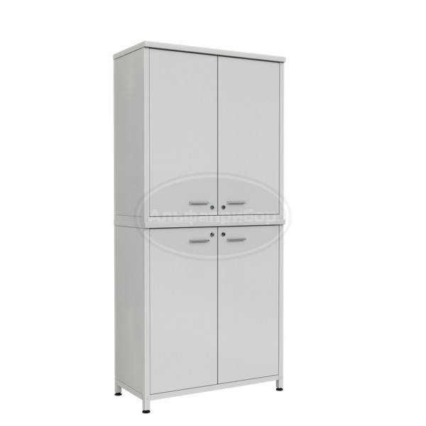 Шкаф для вспомогательного оборудования 2 секции, 4 двери 905х435х1970 мм, серый