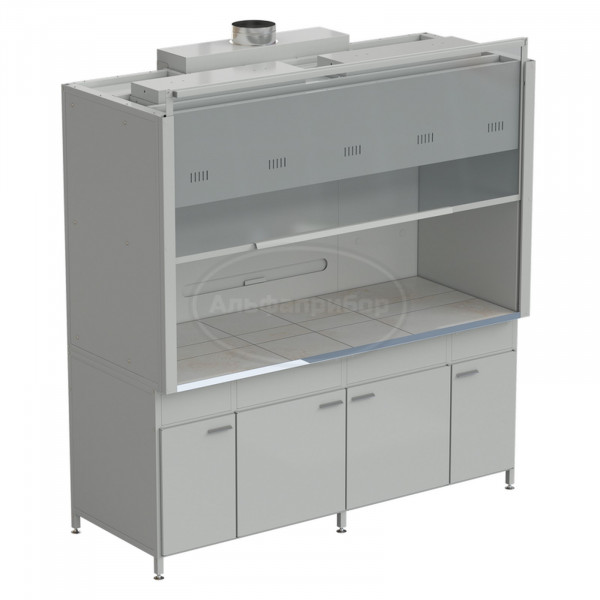 Шкаф вытяжной 2 светильника ВЗБ 2000х900х2145 мм, раб. поверхность - керамика