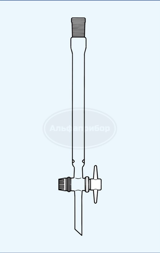 Колонка хроматографическая с углублением, кран PTFE 15мл SJ 14/23, Technosklo