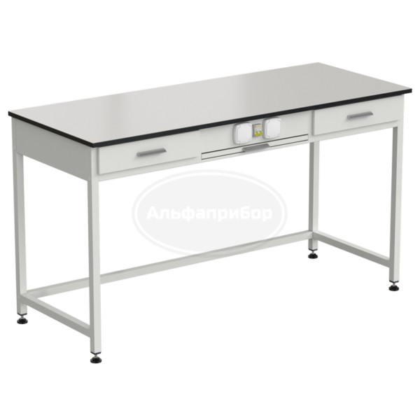 Стол приборный с выдвижным столиком, 2 ящиками и электрикой 1500x600x850 мм, раб. поверхность - Labgrade