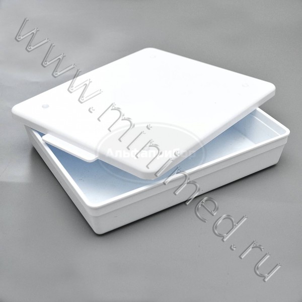 Лоток полимерный прямоугольный с крышкой, без ячеек, ЛПпу-0,5 "ЕЛАТ" (неавтоклавируемый)