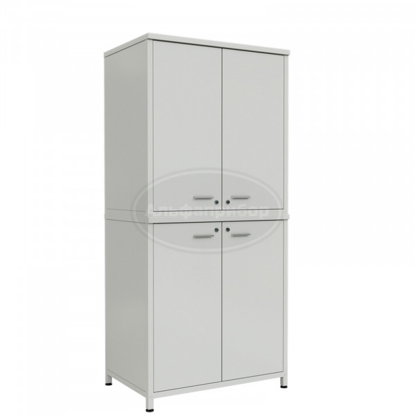 Шкаф для вспомогательного оборудования 2 секции, 4 двери 905х615х1970 мм, серый
