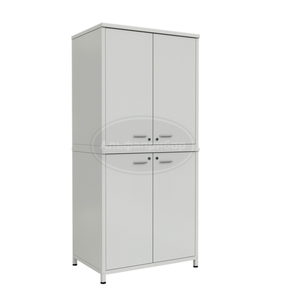 Шкаф для вспомогательного оборудования 2 секции, 4 двери 905х615х1970 мм, серый