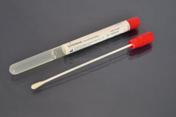 Тампон (сваб) с транспортной средой Cary Blair стерильный (100 шт.)