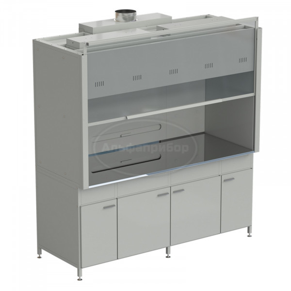 Шкаф вытяжной 2 светильника ВЗБ 2000х900х2145 мм, раб. поверхность - нержавеющая сталь