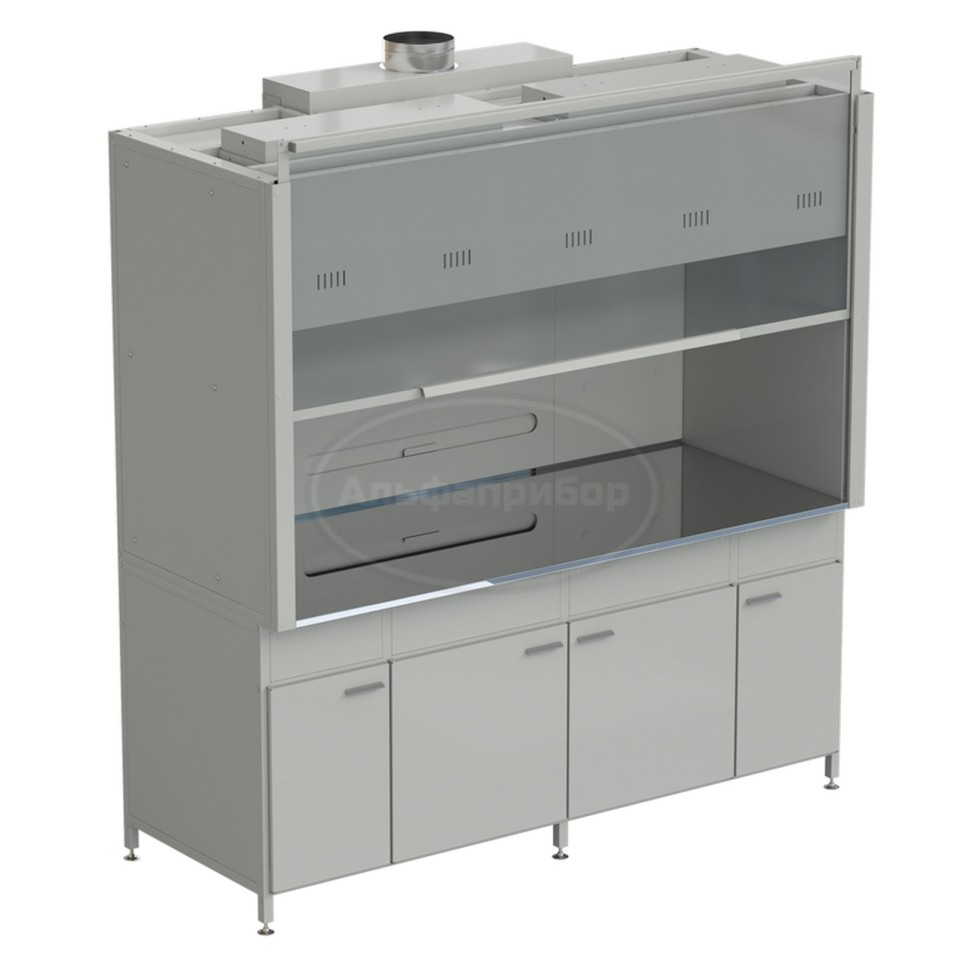 Шкаф вытяжной 2 светильника ВЗБ 2000х900х2145 мм, раб. поверхность - нержавеющая сталь