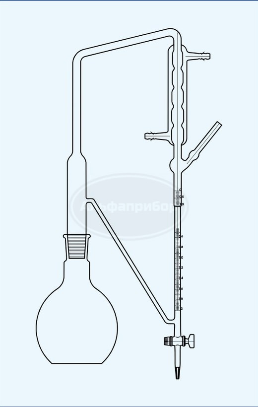 Аппарат для определения эфирных масел 1мл (0,05) + 2мл (0,02) бут. 1000мл, Technosklo