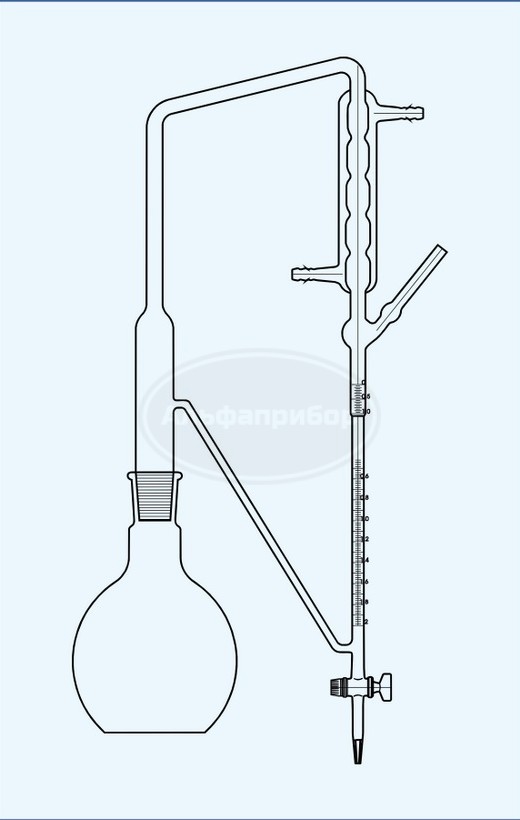 Аппарат для определения эфирных масел 1мл (0,05) + 2мл (0,02) бут. 1000мл, Technosklo