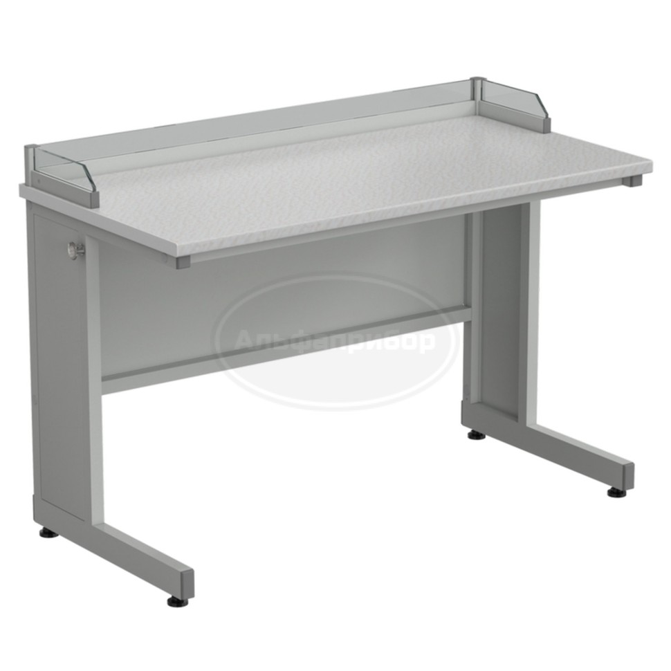 Стол ученический с бортиком 1200х600х840 мм, раб. поверхность - белый ламинат