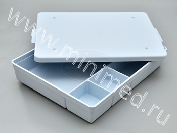 Лоток полимерный прямоугольный с крышкой и ячейками ЛПпу-0,85А "ЕЛАТ" (автоклавируемый)