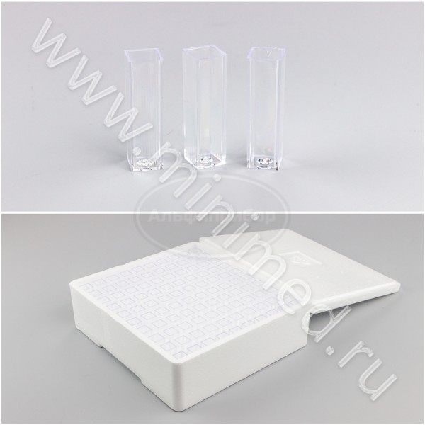 Кювета для спектрофотометра 10*10*45 мм, п/с, упаковка 100/1000шт, Greetmed