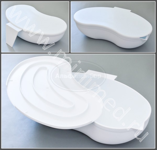 Лоток полимерный почкообразный с крышкой, ручкой и носиком для слива ЛПпо-1,75 "ЕЛАТ" (неавтоклавируемый)