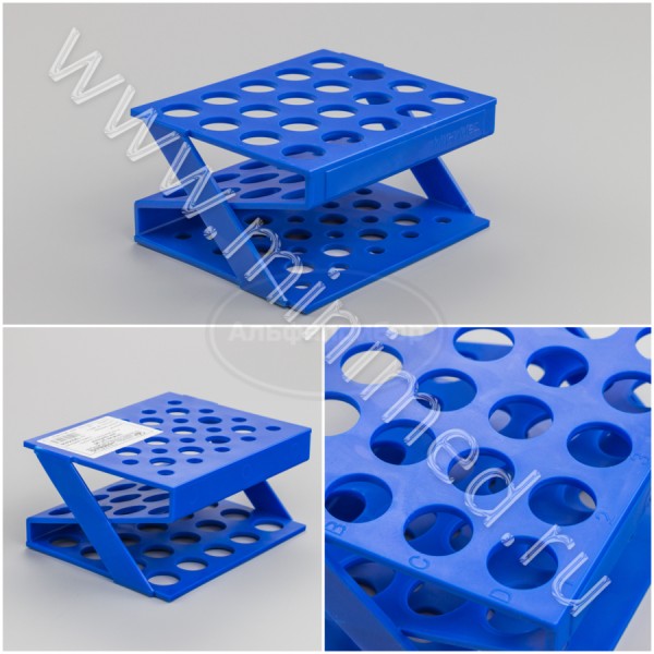 Штатив медицинский полимерный по ТУ 9464-017-29508133-2014, для пробирок ШП-20, Z-образный на 20 гнезд, Ø 17 мм, п/с, МиниМед