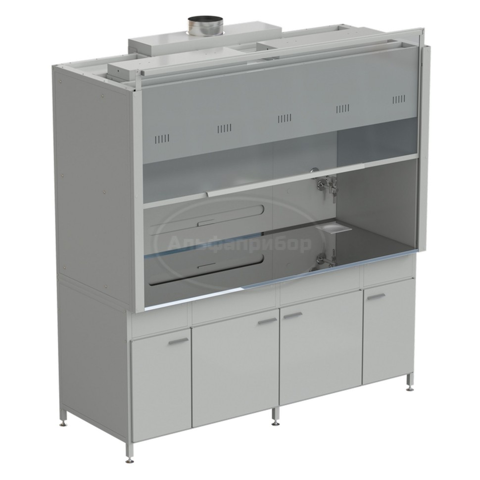 Шкаф вытяжной 2 светильника ВЗБ, 2 комплекта воды 2000х900х2145 мм, раб. поверхность - нержавеющая сталь