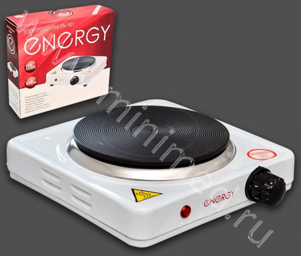 Электроплитка чугун. "ENERGY" 1 конф. с закрытой спиралью EN-901-1.0 кВт/220