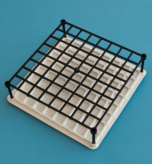 Штатив медицинский полимерный по ТУ 9464-017-29508133-2014, для пробирок и криопробирок ШПК-64, на 64 гнезда, ячейка 18мм, п/с, упаковка 1/10шт, МиниМед