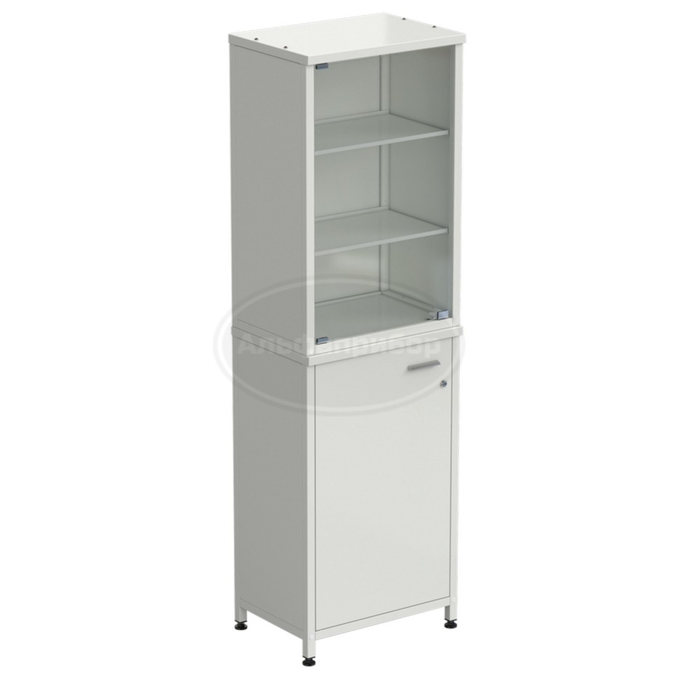 Шкаф для посуды 2 секции, 2 двери 605х435х1970 мм, белый
