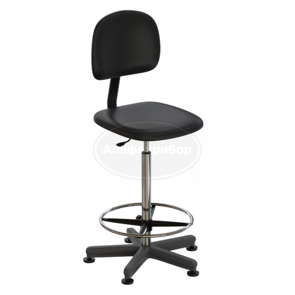 Стул лабораторный на опорах (высота 620-760 мм) (кожзам)
