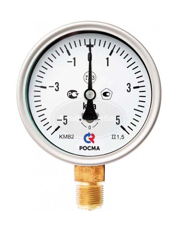 Мановакуумметр для измерения низких давлений газов КМВ-22 с симметричными шкалами