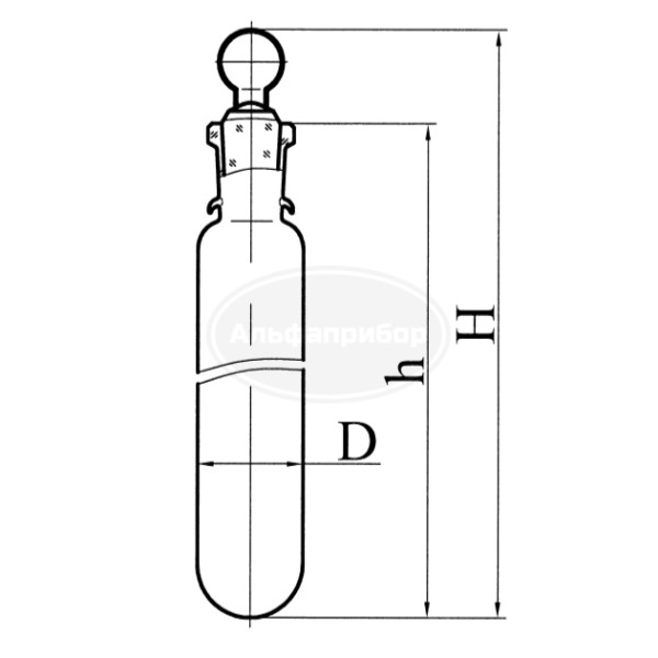 Пробирка с пробкой, эскиз 2-184