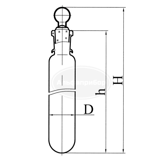 Пробирка с пробкой, эскиз 2-184