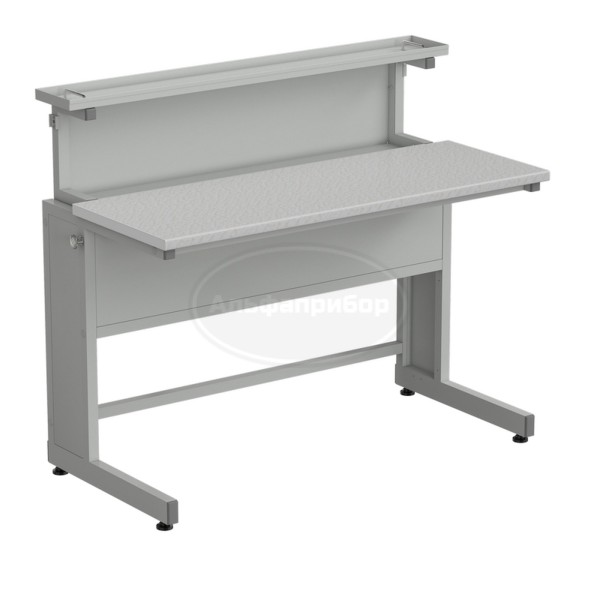 Стол ученический с выдвижным блоком в сборе 1200х600х1025 мм, раб. поверхность - белый ламинат