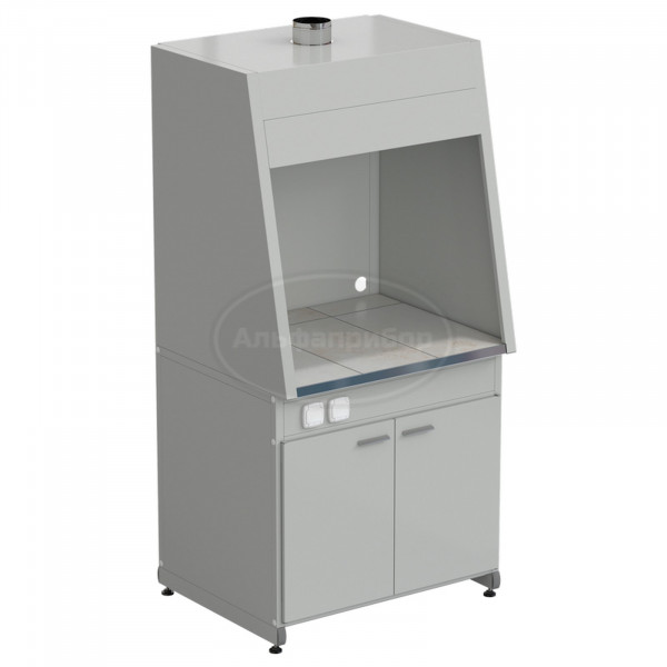 Шкаф для нагревательных печей с тумбой 920х780х1870 мм, цвет изделия - серый, раб. поверхность - керамика