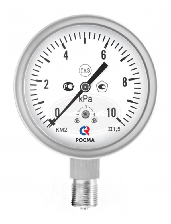 Манометр коррозионностойкий для измерения низких давлений газов КМ-22 Кс