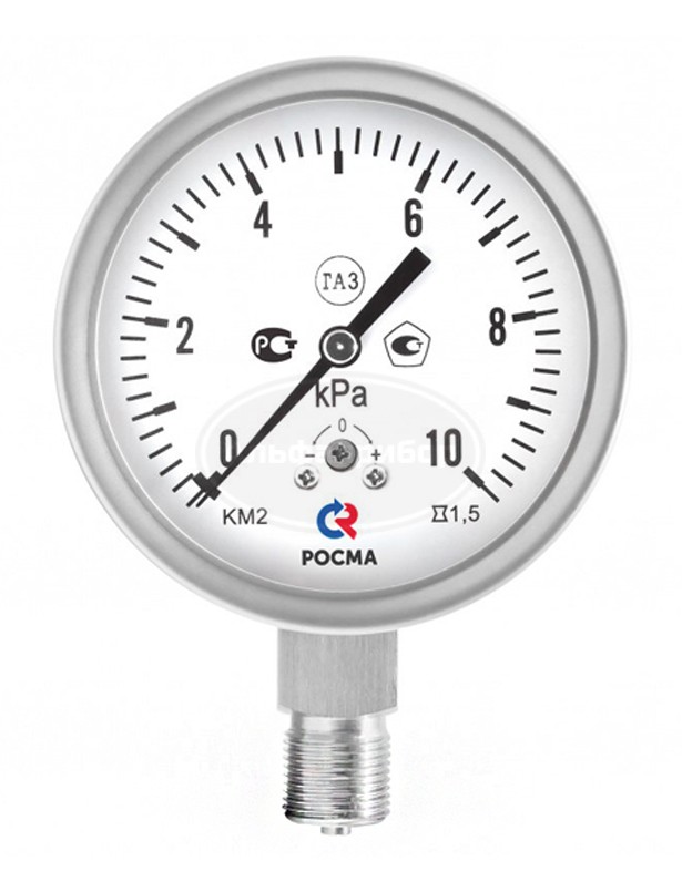 Манометр коррозионностойкий для измерения низких давлений газов КМ-22 Кс