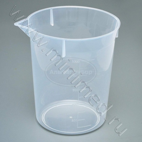 Стакан с носиком градуированный 1000мл, п/п, упаковка 100шт