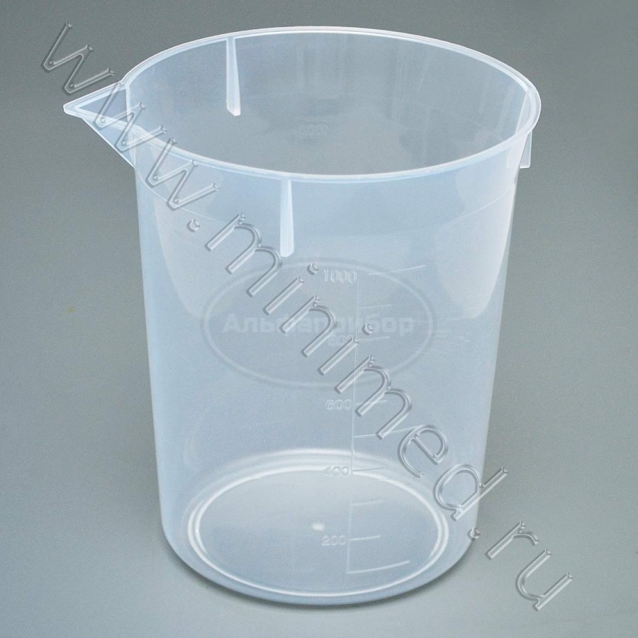 Стакан с носиком градуированный 1000мл, п/п, упаковка 100шт