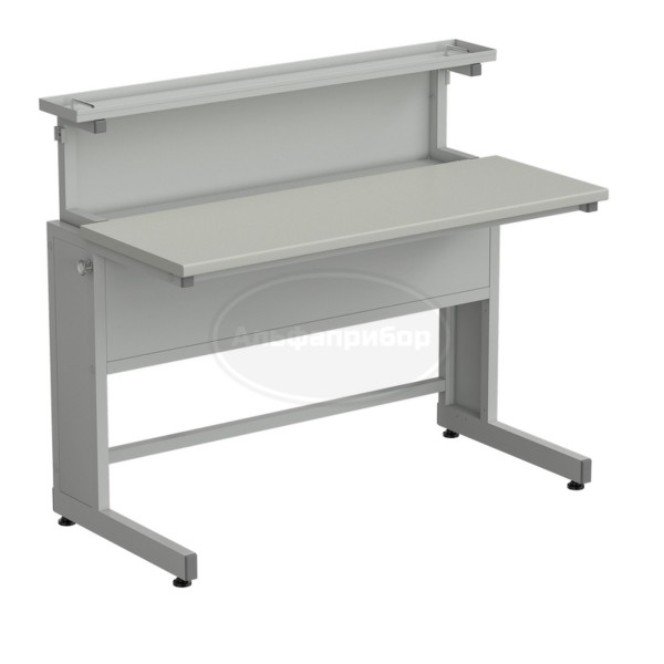 Стол ученический с выдвижным блоком в сборе 1200х600х1025 мм, раб. поверхность - серый ламинат