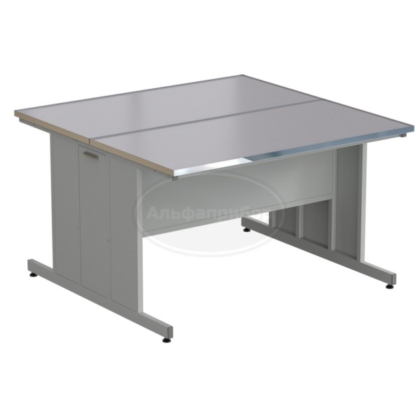 Стол островной 1500х1500х900 мм, раб. поверхность - монолитный керамогранит