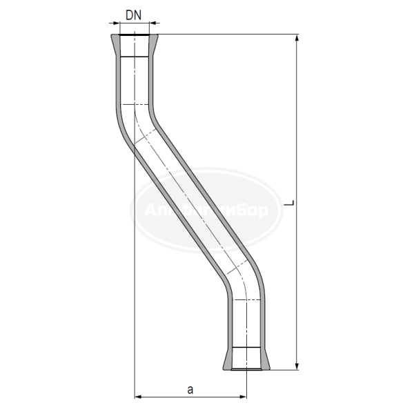 S-образное соединение RK/RK DN=25мм L=300мм A=50мм W=0,3кг