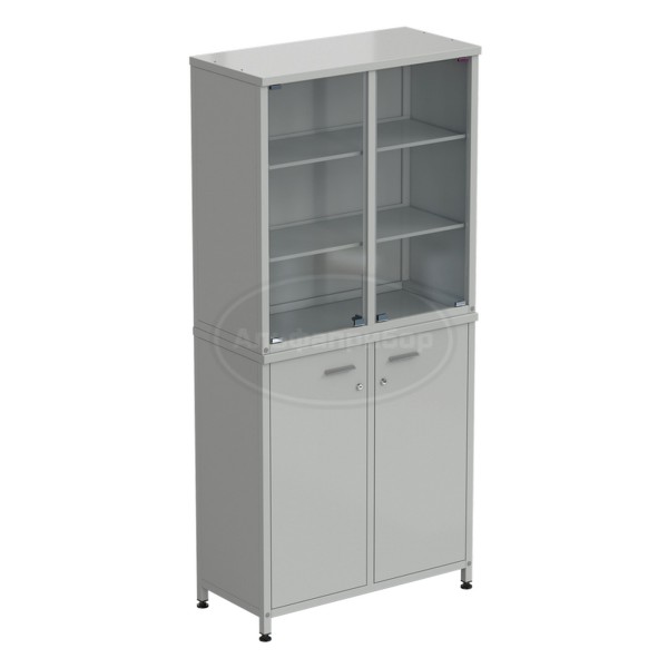 Шкаф для посуды 2 секции, 4 двери 905х435х1970 мм, серый